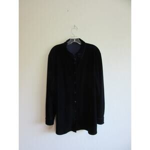 SOFT SURROUNDINGS Lot/Bundle of Two Blue XL Velour Long Sleeve Button Tunics